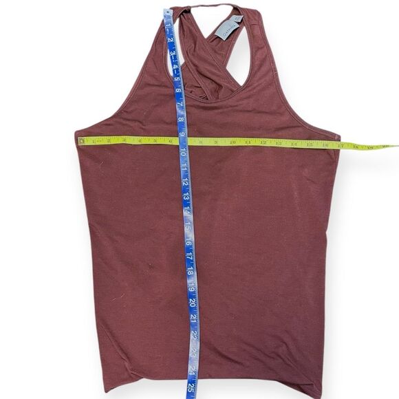 ATHLETA Women’s Burgundy Sleeveless Essence Texture Tie Back Tank Top Size XS - Picture 7 of 7